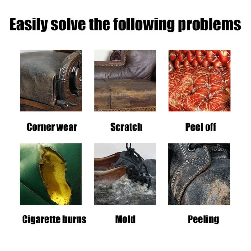 

Car Care Liquid Leather Repair Kit Auto Complementary Color Paste Car Seat Sofa Holes Scratch Cracks Rips Polish Paint Care