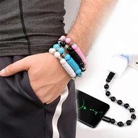 new usb charger bracelet beads smart invisible charging data line for iphone type c android women bracelet wrist beaded jewelry
