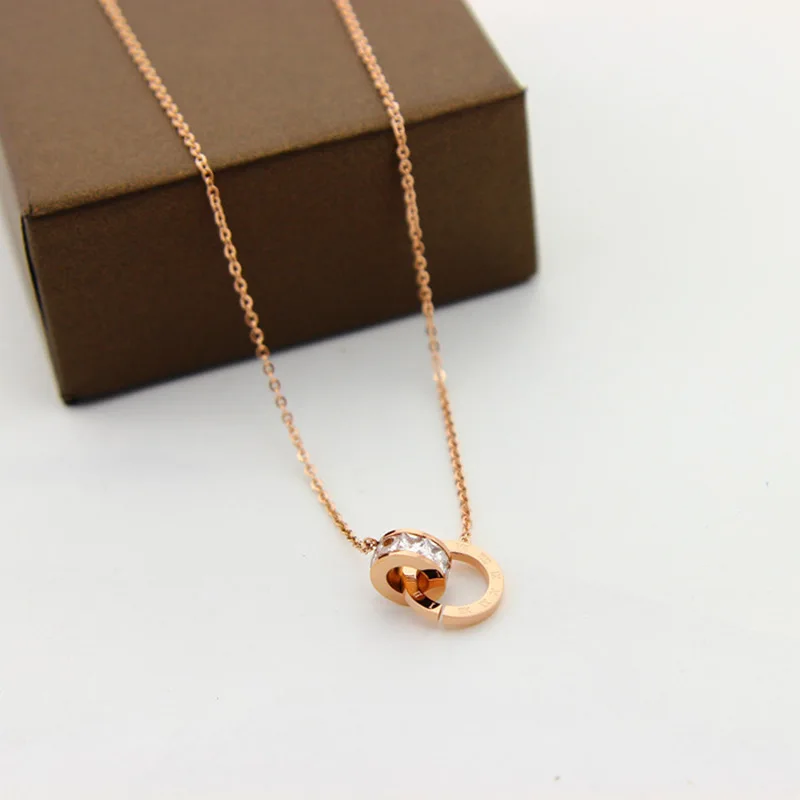 Женский кулон с римскими цифрами KNOCK ювелирное изделие золотого и серебряного