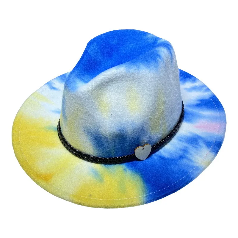

Шляпа Унисекс фетровая, головной убор радужной расцветки, разные цвета, для церкви и торжественных случаев