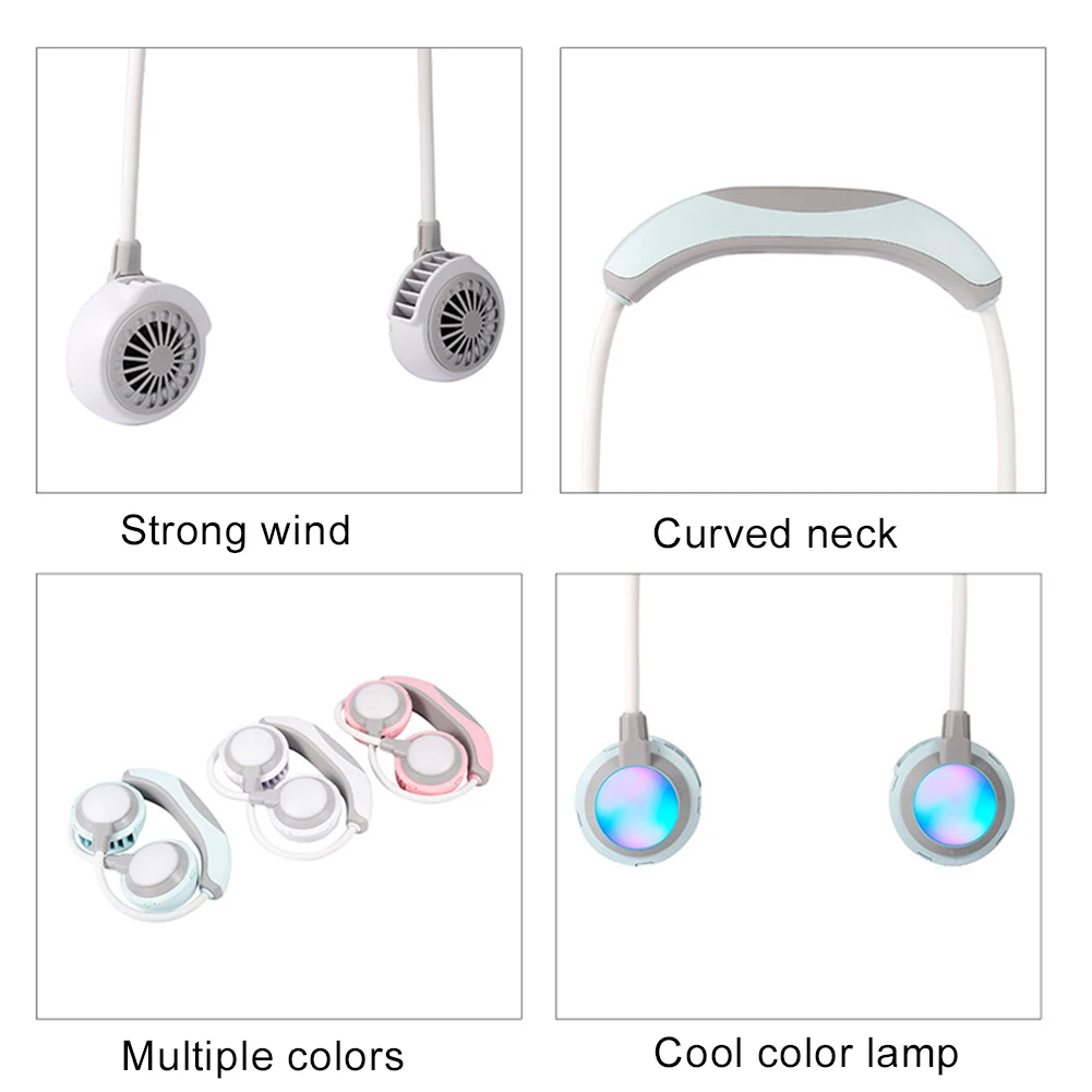 

Outdoor LED Portable Foldable USB Charging Hand Free Neck Hanging Cooling Fan Hand Free Fan cooler Fan Fan Hand Free Fan cooler