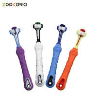 three sided pet toothbrush dog toothbrush soft rubber tooth care brushes for dogs bad breath tartar cleaning pet grooming tools