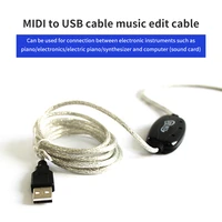 new 1 8m midi to usb in out interface cable adapter for keyboard electronic drum music converter pc to music keyboard cord