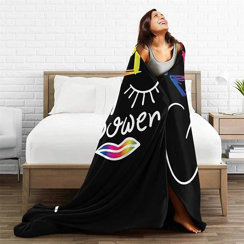 

Girls Power Soft Plush Gift Flannel Microfiber Fleece Bedspread Sherpa 3D-Printed Blanket Couch Bedroom Decorative