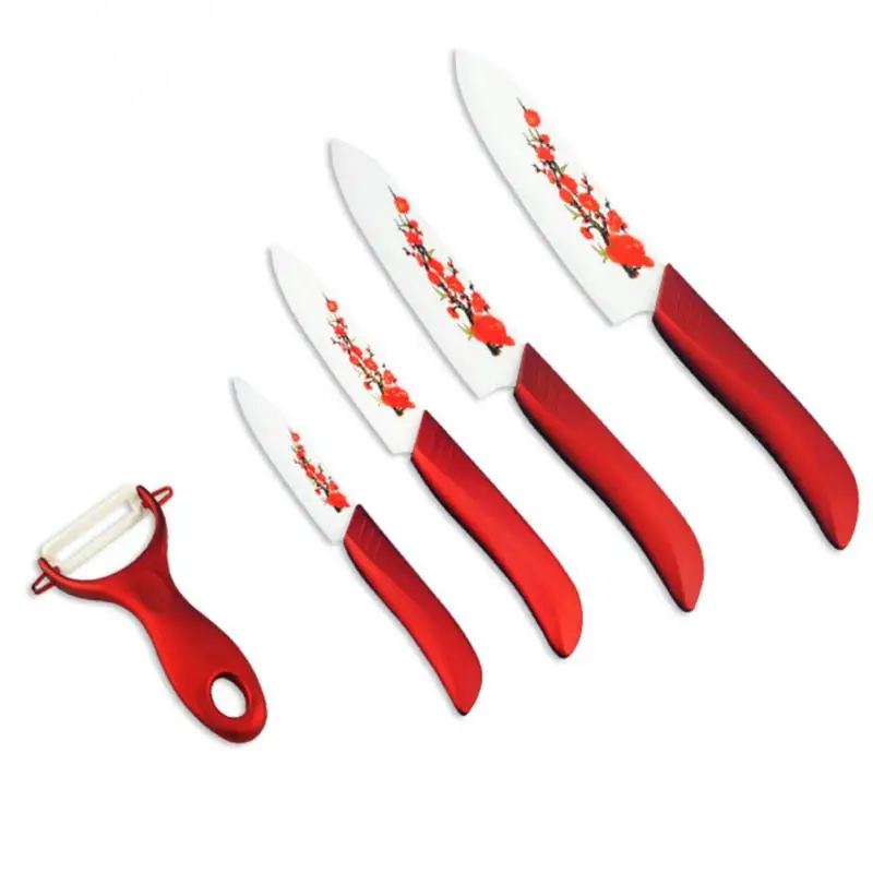 

5 Pcs/Set High Quality Ceramic Kitchen Cooking Knife Chef Paring Knife ABS+TPR Handle Sharp Blade Ceramic Knife