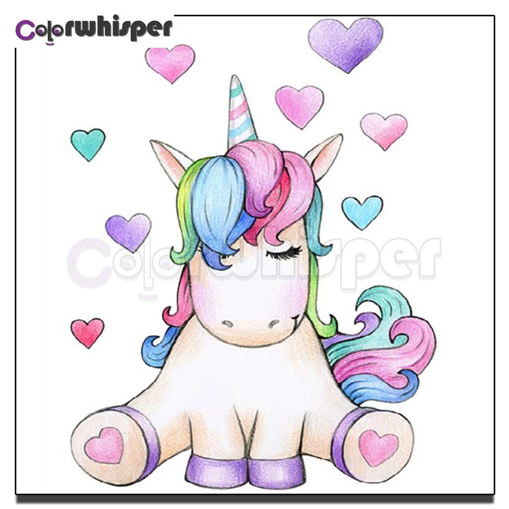 Алмазная живопись полностью квадратные/круглые бусины единорог мультфильм