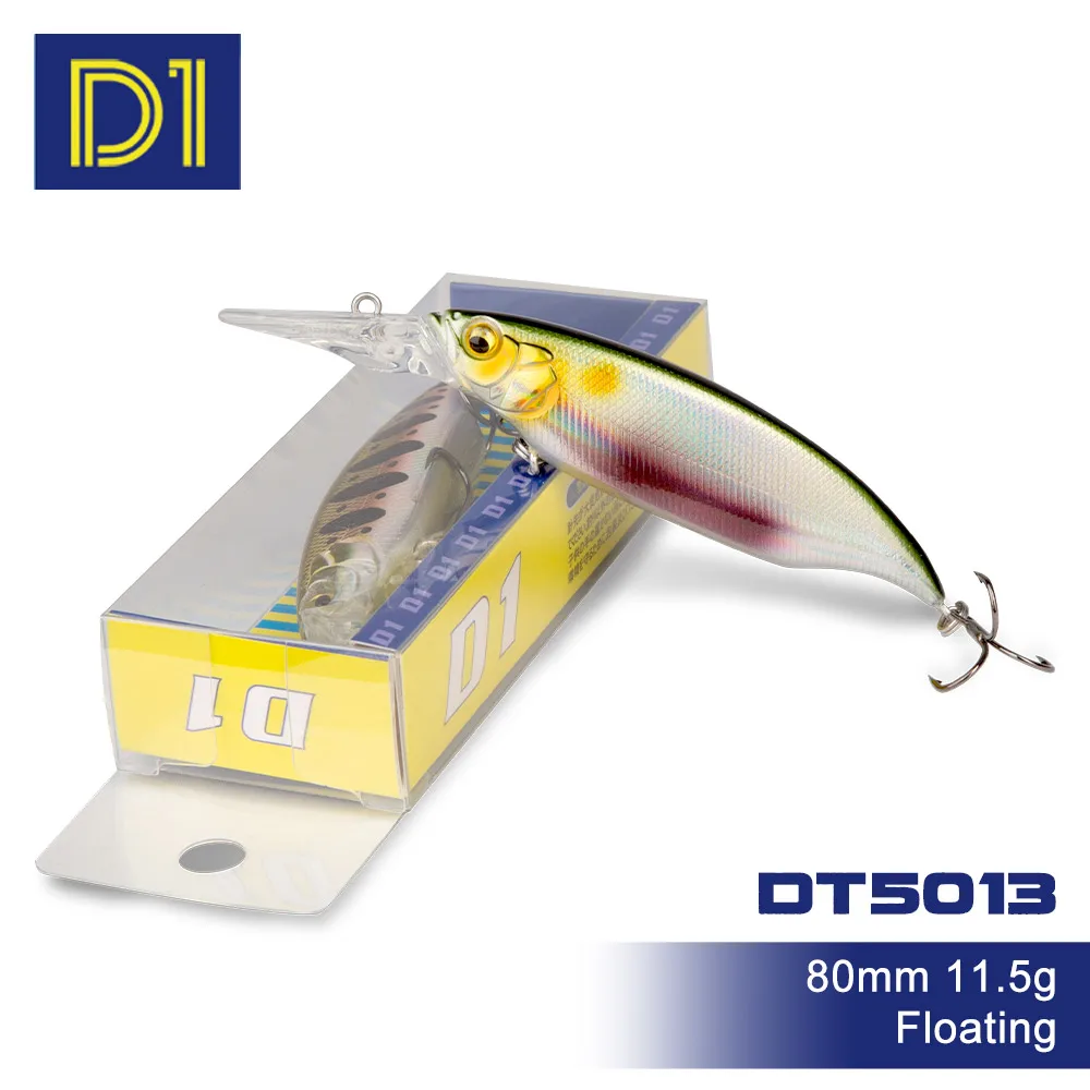 

D1 Fishing Lures Floating Minnow Wobblers 80mm 11.5g High Quality Artificial Plastic Hard Bait For Pike Fishing Tackle DT5013