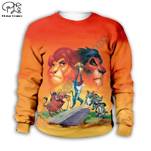 Kids sweatshirts Детские толстовки на молнии с объемным принтом «Король Лев»; толстовки с капюшоном и Simba с героями мультфильмов; штаны; одежда для маленьких мальчиков и девочек; HAKUNA MATATA mufasa - Цвет: Kids sweatshirts