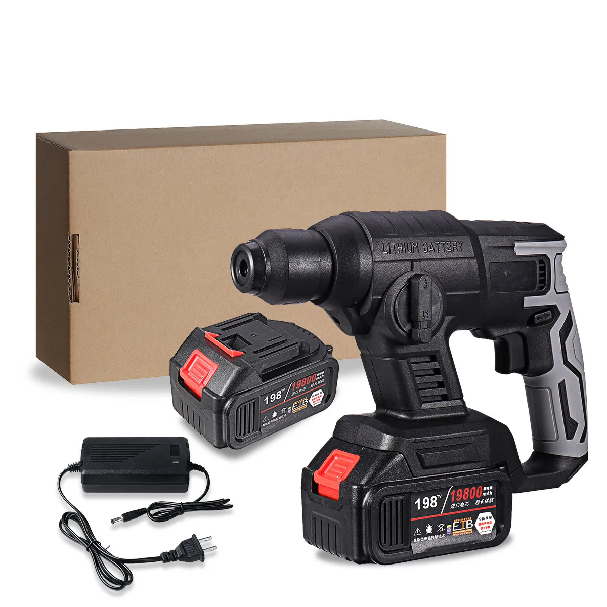 

1000W Brushless Electric Rotary Hammer Rechargeable Multifunction Electric Hammer Impact Power Drill Tool for 18V Makita Battery