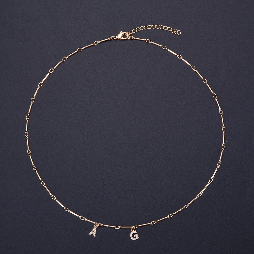 3UMeter Очаровательное ожерелье с именем на заказ колье буквами циркониевое