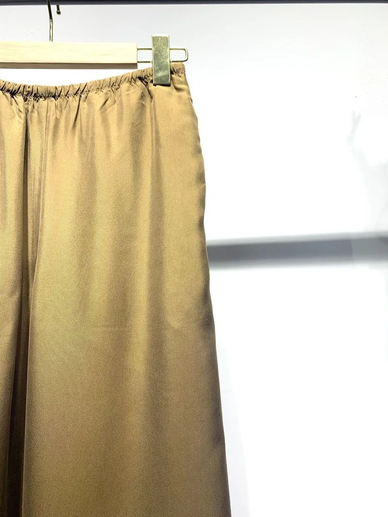 

Silk Rayon High Waist Drop Straight Casual Pants Women