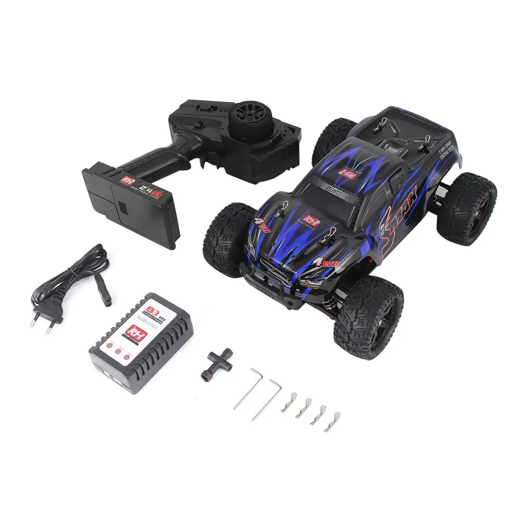 Синий REMO 1631 1/16 Масштаб 2,4 г 40 км/ч высокая скорость 4WD матовый внедорожный грузовик большие колеса Bigfoot SMAX RC Автомобиль Дистанционное управление детский подарок - Цвет: Синий
