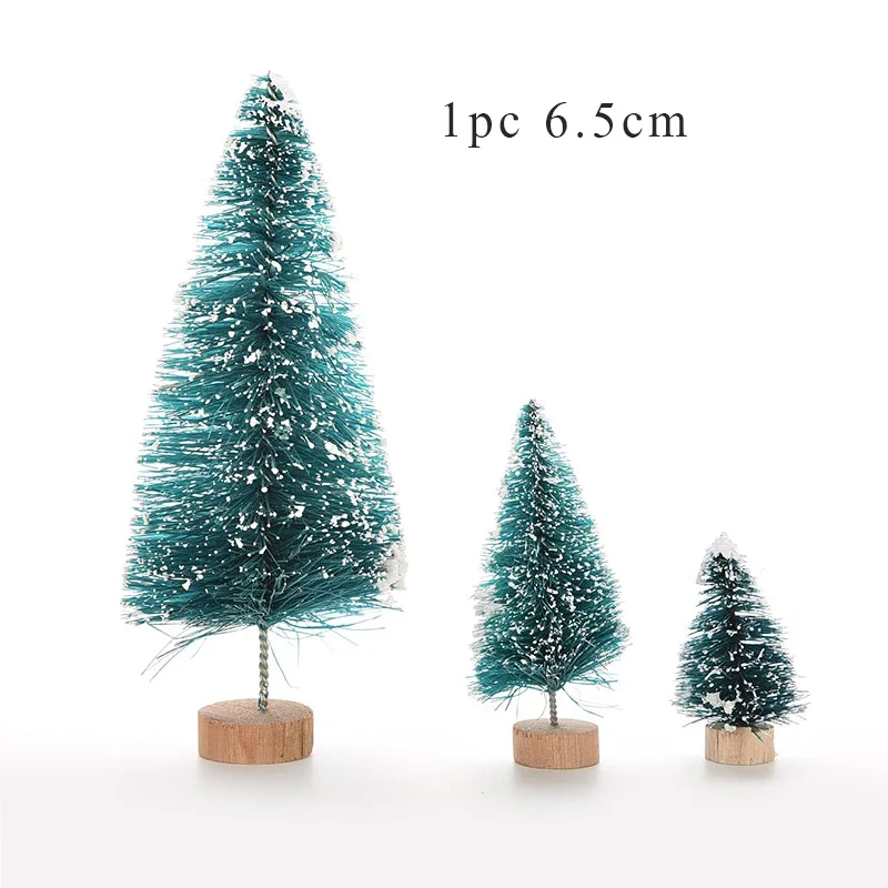 1pc 6.5cm 1/3/5/10 шт DIY Рождественская елка небольшой сосна мини-деревья, помещен на рабочем столе домашний Декор Рождество Кукольный дом Декор подарки для детей - Цвет: 1pc 6.5cm