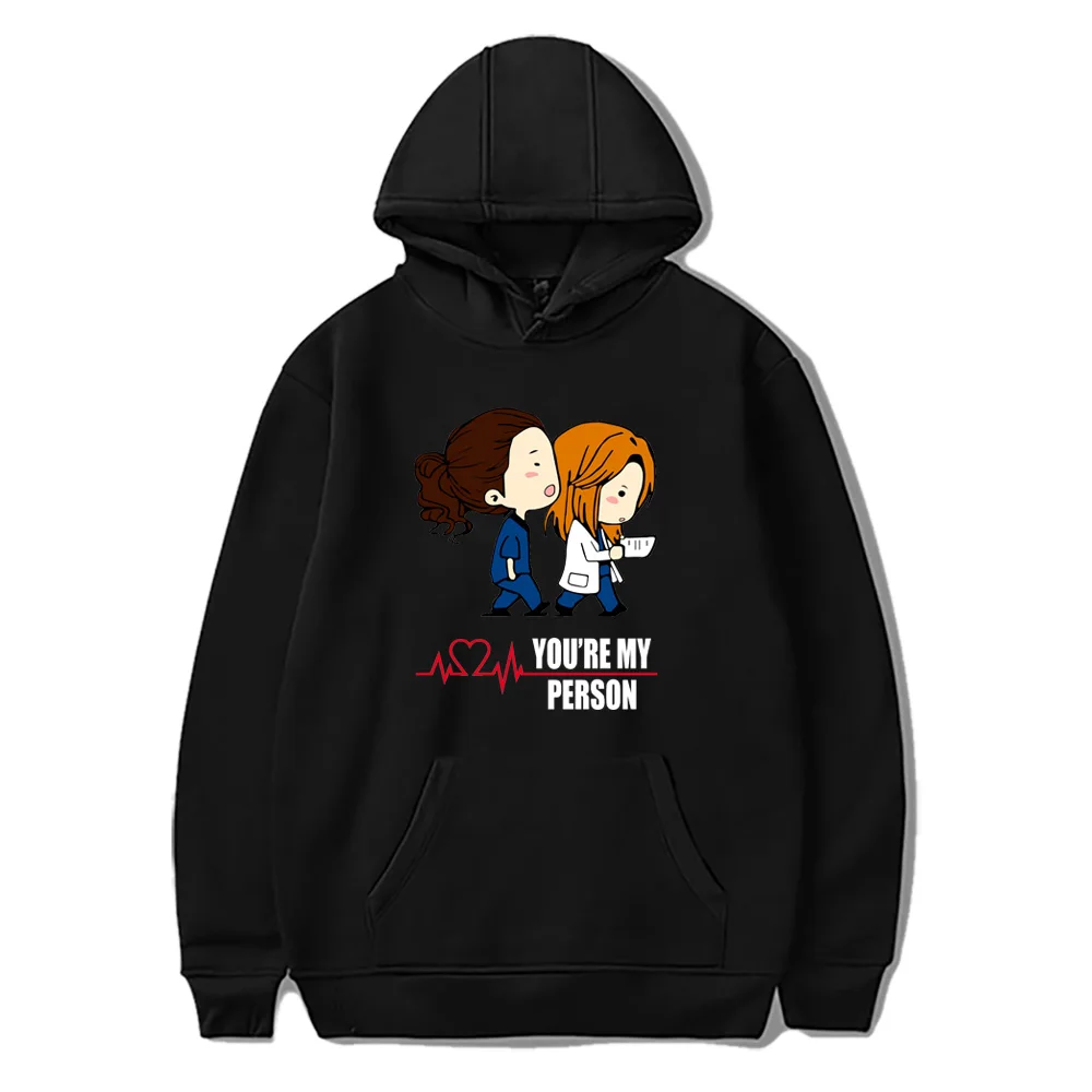 2021 Greys Anatomy Print Hoodie Long Sleeve Movie Hood Sweatshirt for Women