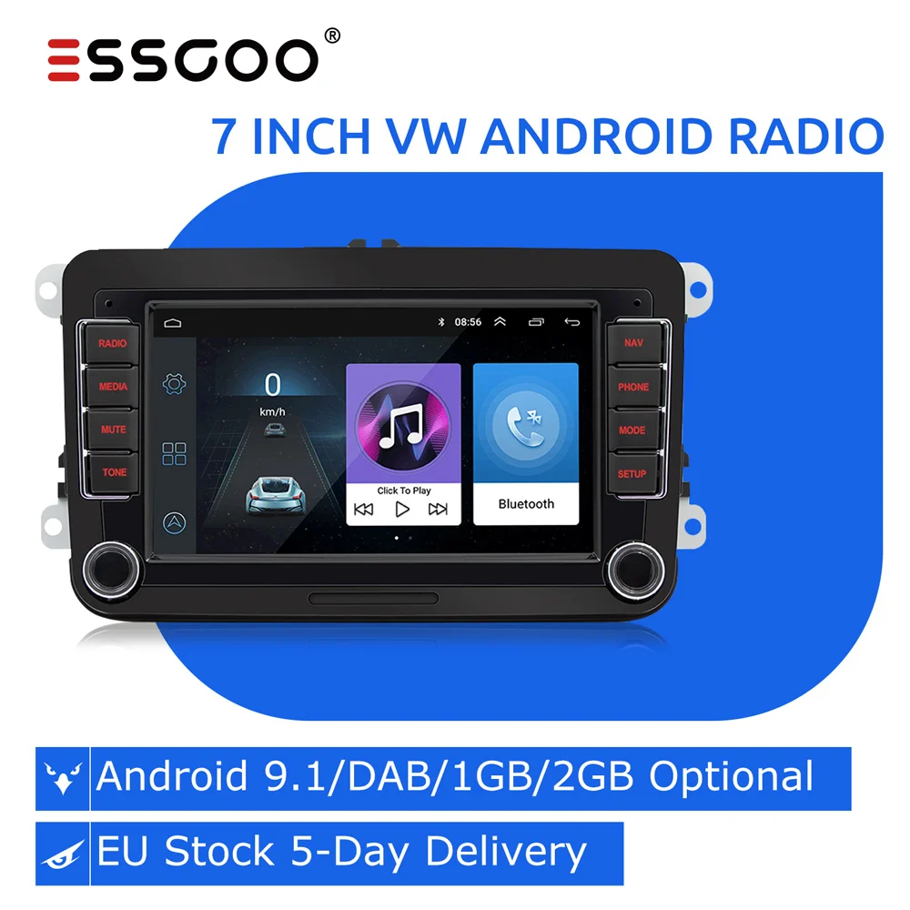 Essgoo 7 дюймов Автомобильный радиоприемник 2 Din Android 9 Авто Радио стерео