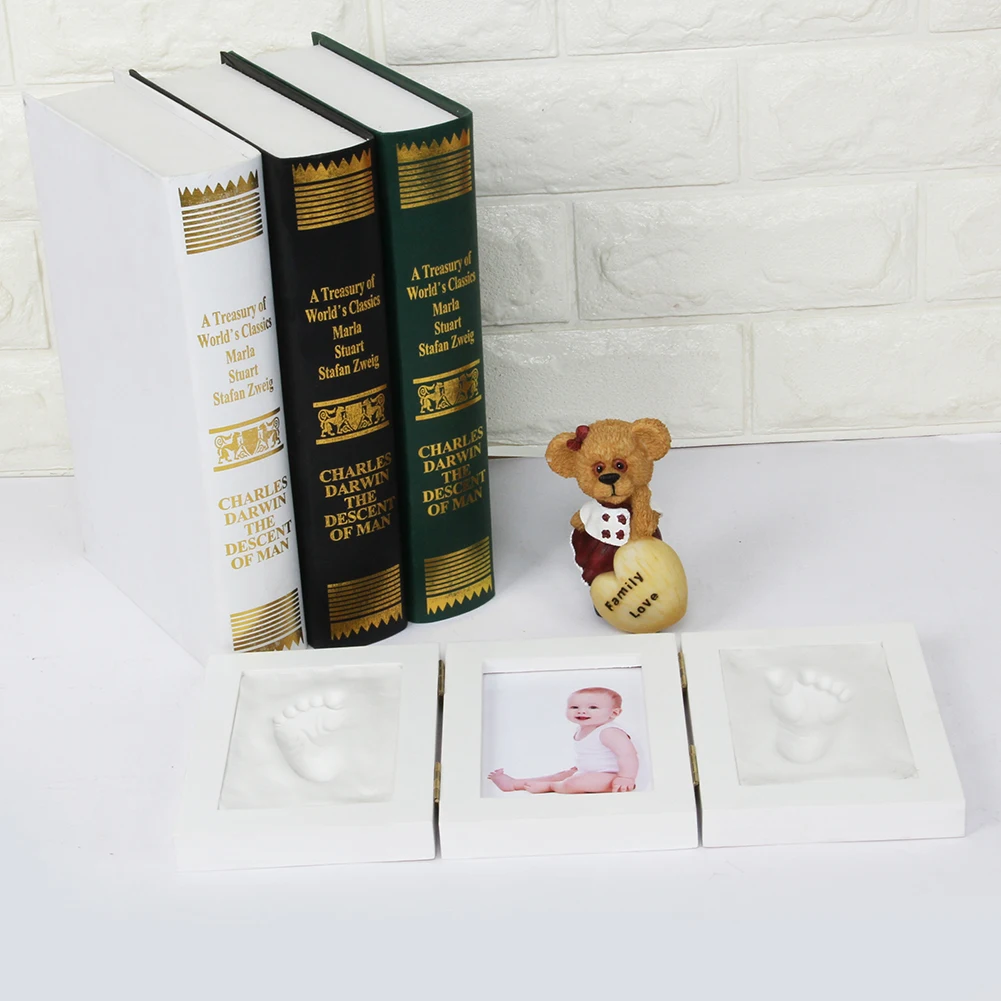

x155cm Solid Wood Trifold Hand And Foot Print Photo Frame Keepsake Frame For Newborn Baby Souvenir Frame supple