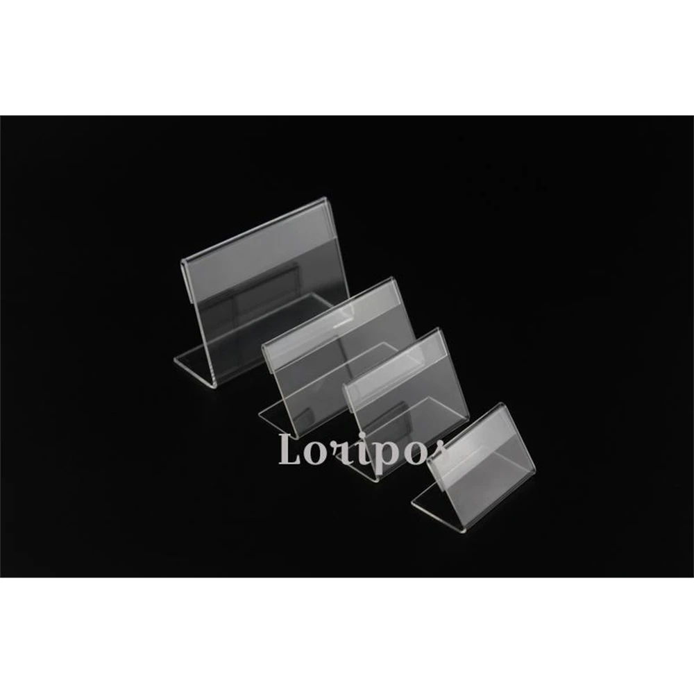 Clear Acrylic l Table Sign Price Tag Label Display Paper Promotion Desk Holde Business Card Case Name Stand | Дом и сад