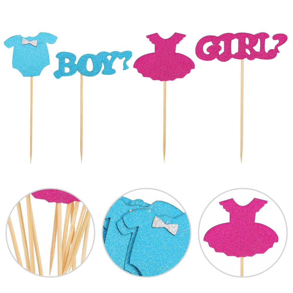 

24pcs Cupcake Toppers Inserted Cards Cartoon Boy Girl Clothes Cake Toppers