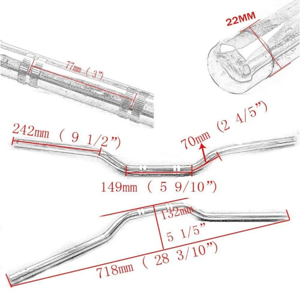 Стандартные/голые Рули мотоцикла 7/8 дюйма 22 мм тормозная направляющая для UJM Kawasaki