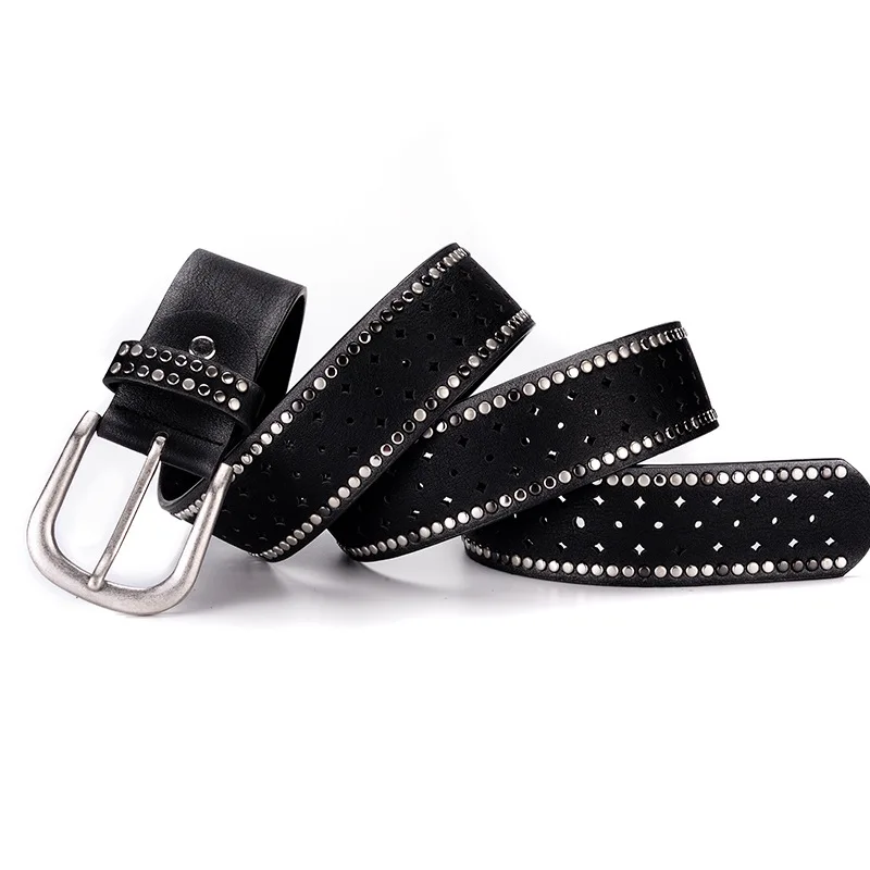 

Women's Belt Rhinestone Rivet Inlaid Alloy Pin Buckle Pink Belt Fashion Casual with Jeans Pant Belt Trend