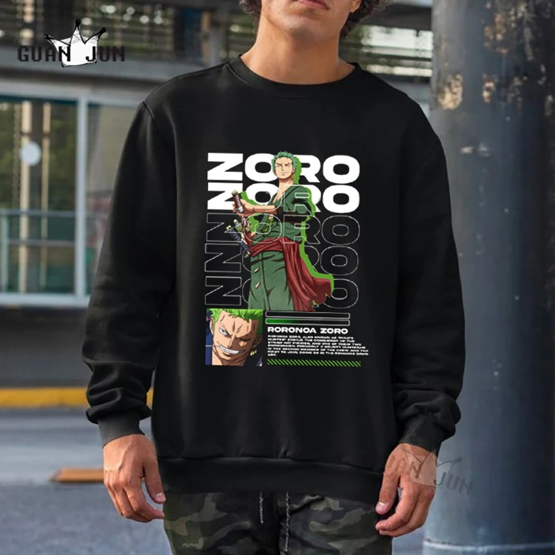 

Roronoa Zoro Print Hoodies Women Men Japan Anime Sweatshirts Letter Hooded New Brand Man Woman Hoodies Streetwear Couple Clothes