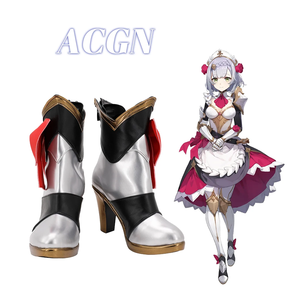 

Game Genshin Impact Noelle Cosplay Shoes Suitable For Women Girl Halloween Party Boots Tailored