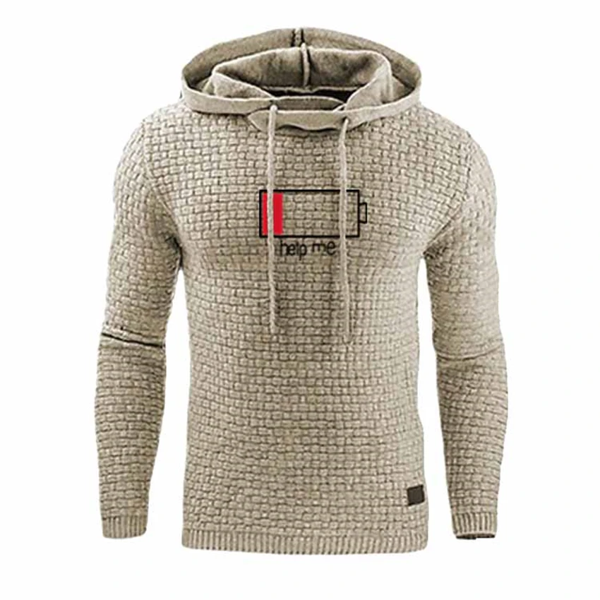 

Mens Hoodies High Quality Long Sleeves Casual Men Sweatshirt Hoodies Battery l'm 100% Personality Print Hoodie Sportswear Male