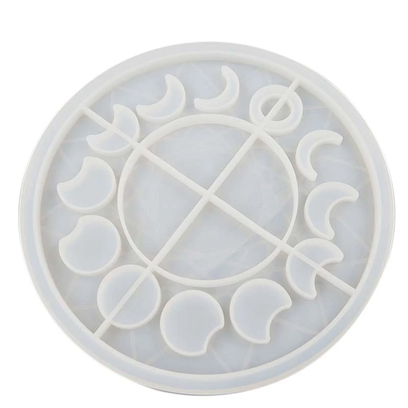 

FQYL Moon Phase Tray Resin Mold Large Moon Clock Mold Lunar Eclipse Crescent Silicone Epoxy Casting Mold for DIY Crafts