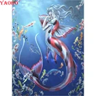 Алмазная 5D картина сделай сам, картина с полными квадратными и круглыми стразами, с изображением морской пейзажа русалки, наборы для вышивки крестиком, мозаика, домашний декор, искусство