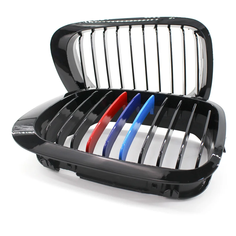 1 пара глянцевый черный M Стиль передняя почечная решетка для BMW 3 серии E46 1998 1999 2000