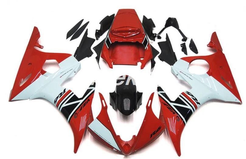 4 подарки Новые ABS Обтекатели наборы подходят для Yamaha YZF R6 2003 2004 2005 обтекатель Набор R6 03 04 05 крутой стиль на заказ - Цвет: Red white