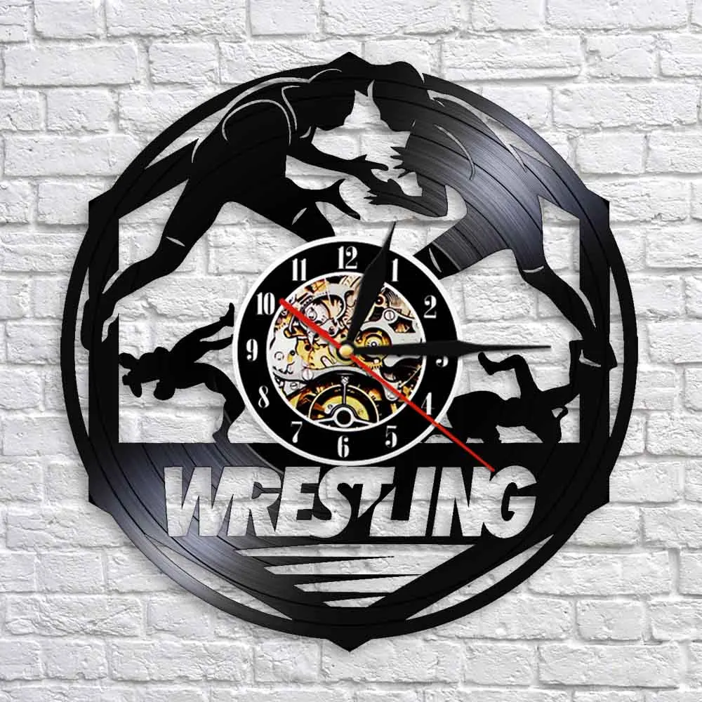 Настенные часы Westlers Grappling с виниловой пластиной боевые наручные для спорта и