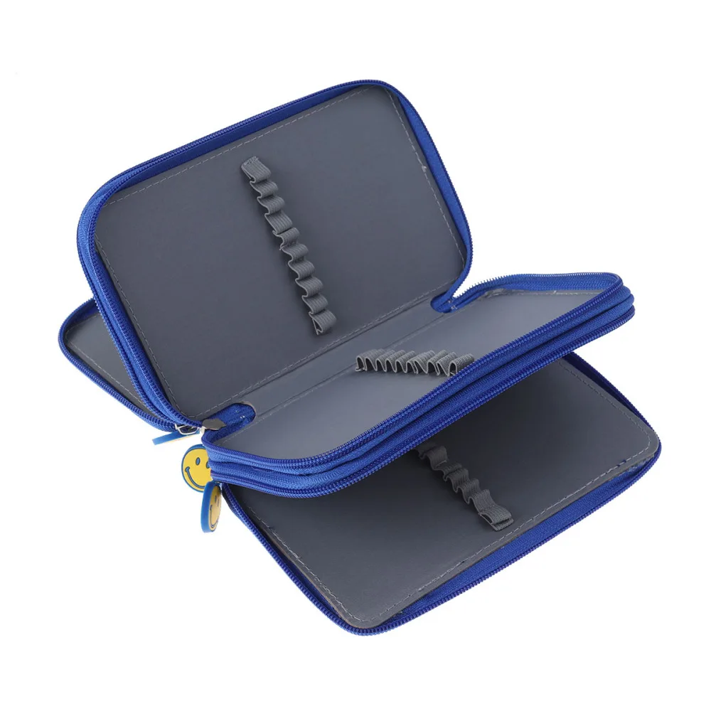 

Colored Pencil Case with Compartments 52 Slots Handy Pencil Bags Large for Watercolor Pencils Pens and Ordinary Pencils (Blu