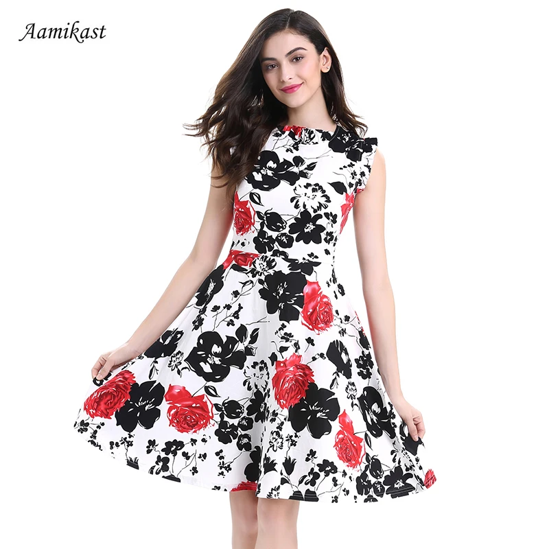 

Women Summer Dress plus size clothing Audrey hepburn Floral robe Retro Swing Casual 50s Vintage Rockabilly Dresses Vestidos robe