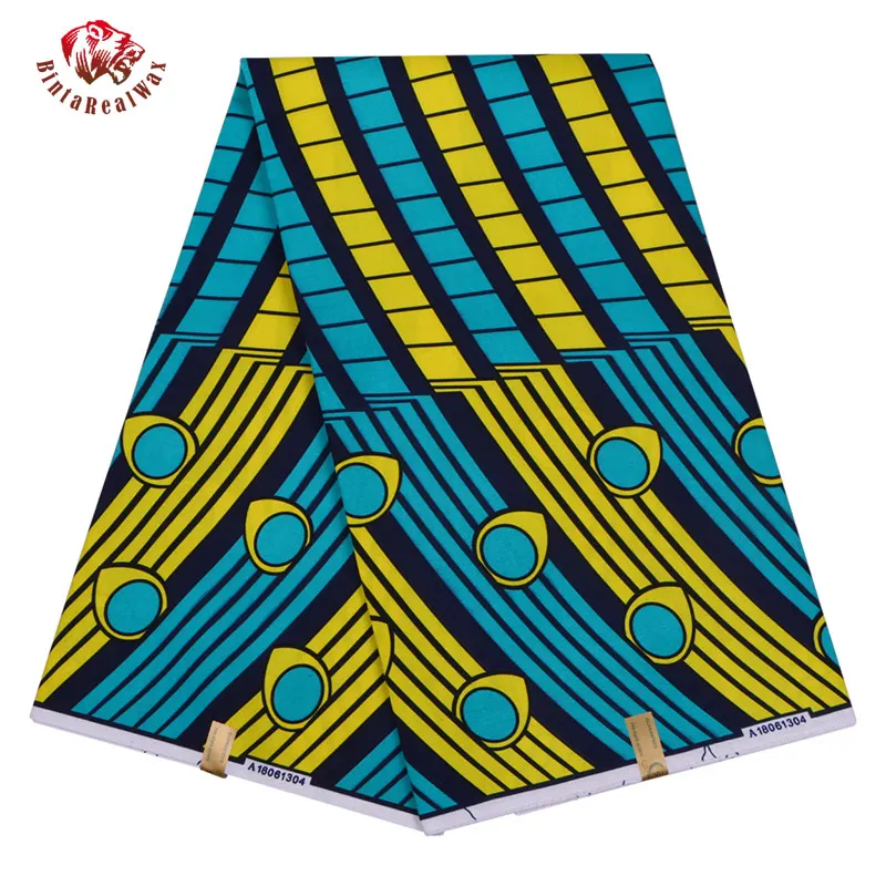 Ткань из полиэстера с восковым принтом, Анкара, новинка, bintareal waxвысокое качество, 6 ярдов, африканская ткань для вечернего платья FP6115