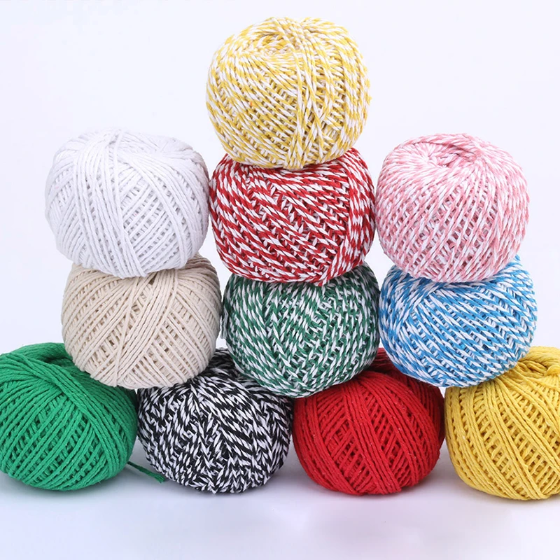 

2mm Cotton Baker Twine Rope Cord 100 Meters/roll DIY Hanging Tapestry Weaving Yarn Knitting Rope DIY Handmade