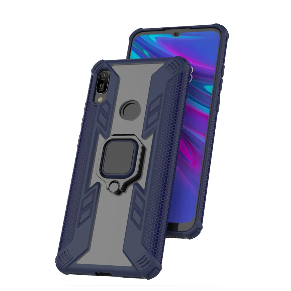For Huawei Y6 2019 Dual Layer Magnetic Ring Armor Case Shockproof Impact Protective Back Kickstand Hard Luxury Cover | Мобильные