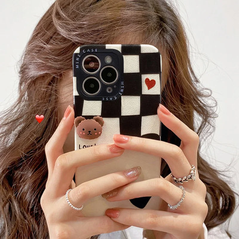 

Checkerboard mobile phone case is suitable for iPhone 11 12 13 Pro Max Huawei Mate 40 30 Pro anti-drop mobile phone case new