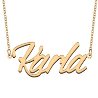 necklace with name karla for his her family member best friend birthday gifts on christmas mother day valentines day
