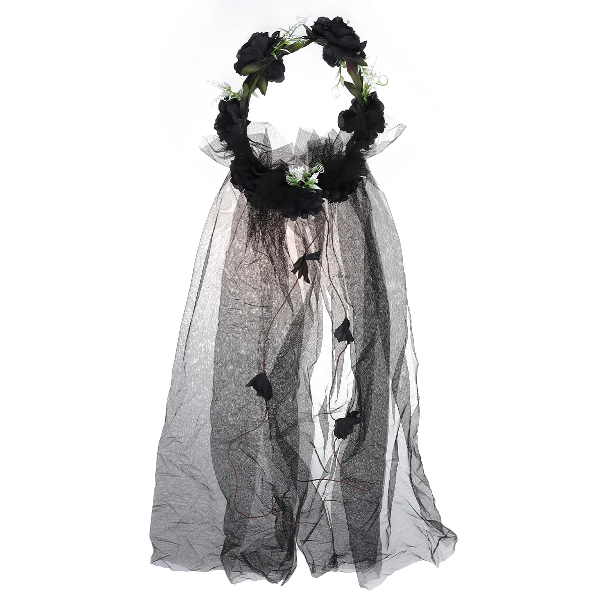 Свадебные вуали на Хэллоуин с венком цветочный головной венок искусственная