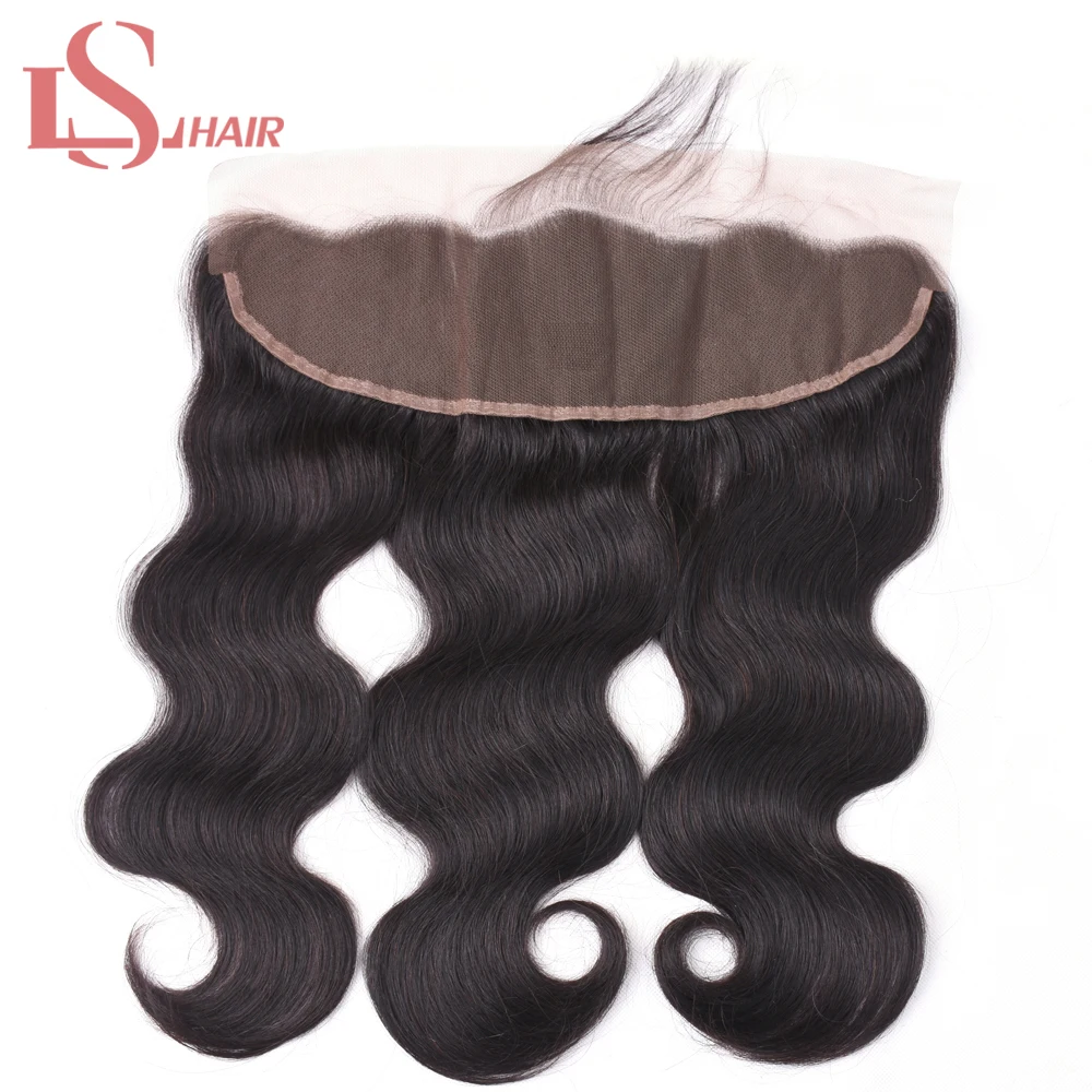 LS волосы на сетке Фронтальная застежка бразильские волнистые 13x4 свободная часть