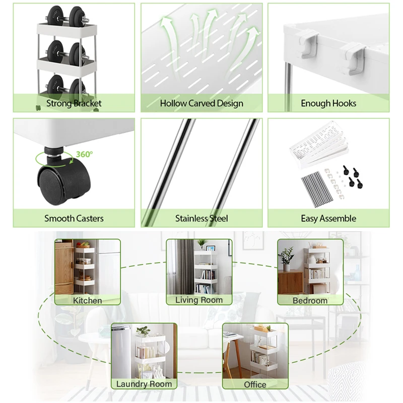 полка для ванной Обновленная Многоуровневая тележка хранения из более плотного