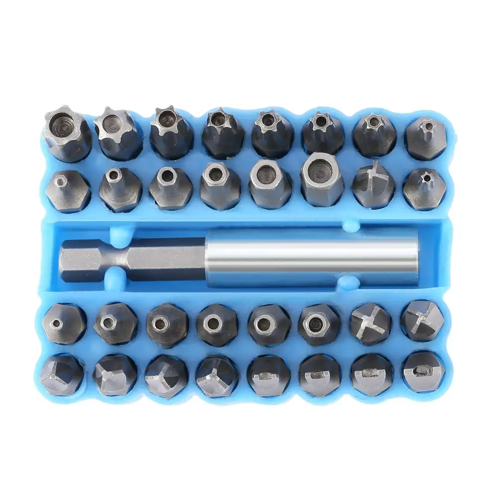 

Screwdriver Bit Set 33 Piece Screwdriver Bits Suit Safety Screws Hex Screws Bits Portable Repair Tool Kit for Any Drills