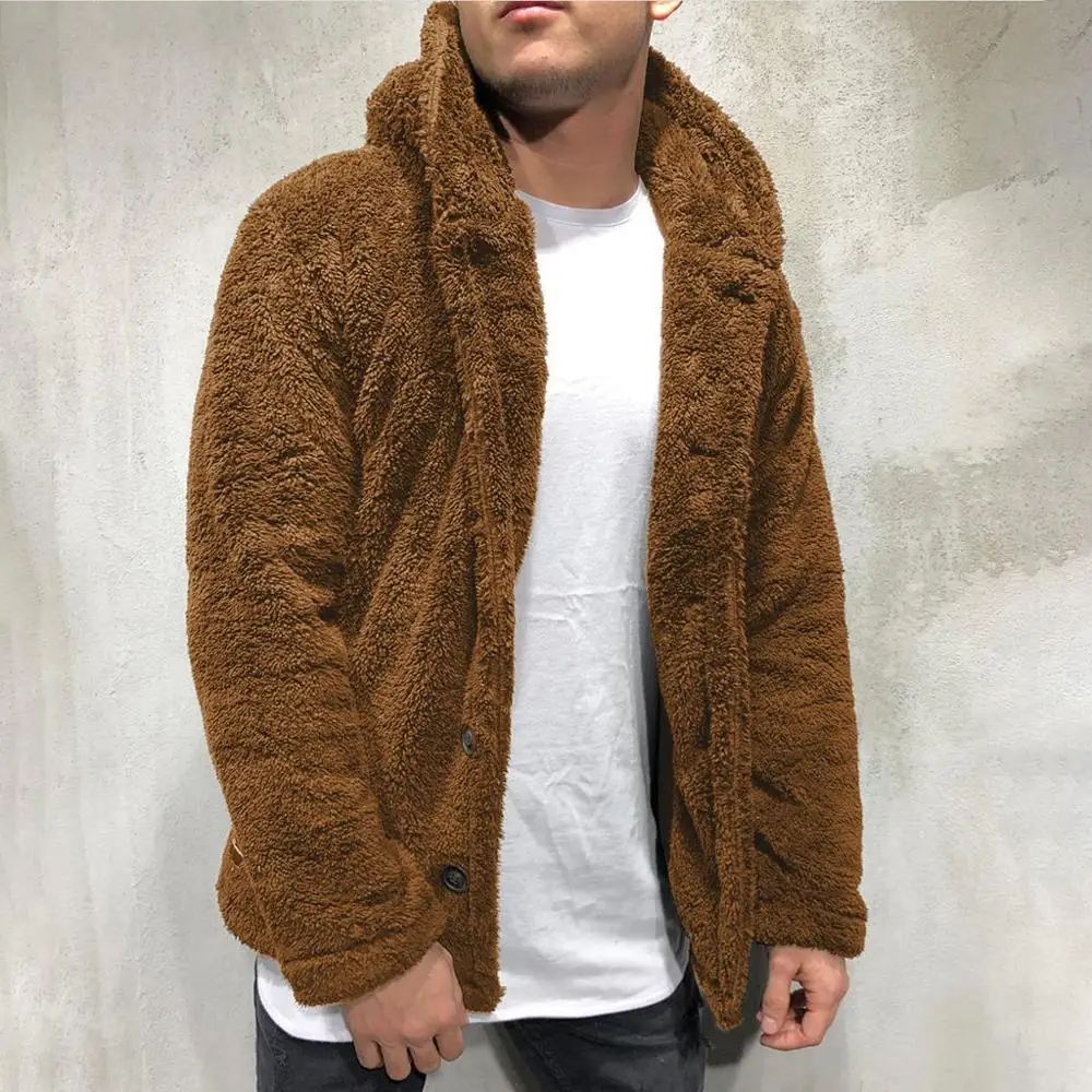 Мужская осенне зимняя плюшевая толстовка с капюшоном 2021 однотонная куртка