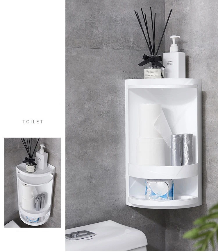 2 Слои вращающийся стеллаж для хранения Ванная комната Водонепроницаемый полка