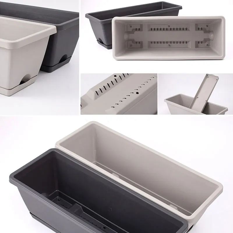 

1pcs vegetable planting pot lazy pot family balcony vegetable planting flower rectangular planting trough plastic flower pot