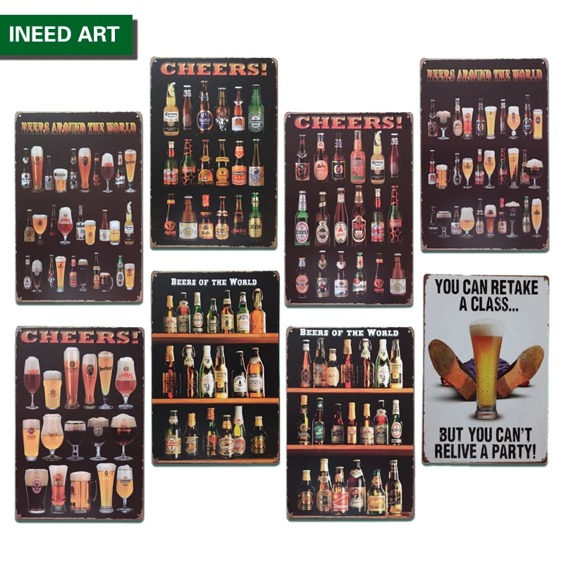 

Настенный декор в стиле ретро пиво, металлический жестяной знак, винтажный бар, мужская пещера, настенный постер, украшение для дома, декора...