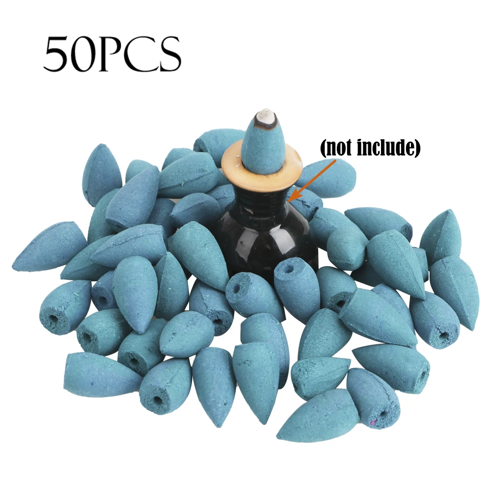 

Tea Smoke Backflow Incense Gourd Burner Fragrant Reflux Reflux Tower Incense Household Ocean/Flower Flavor 50 Pieces