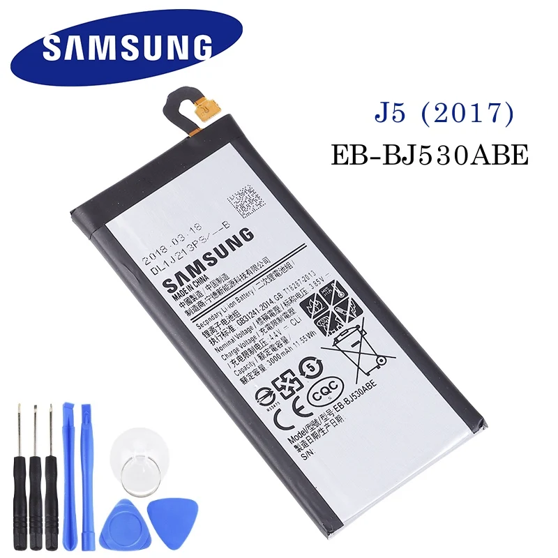 EB-BJ530ABE Оригинальная батарея Samsung для Samsung Galaxy J5 /J5 Pro J530 J530F J530G литий-полимерный Батарея 3000 мА-ч