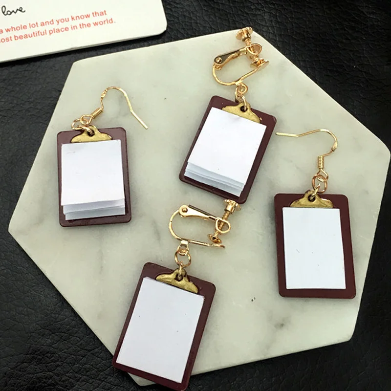 1 пара женские серьги подвески в виде книги|Серьги-подвески| |